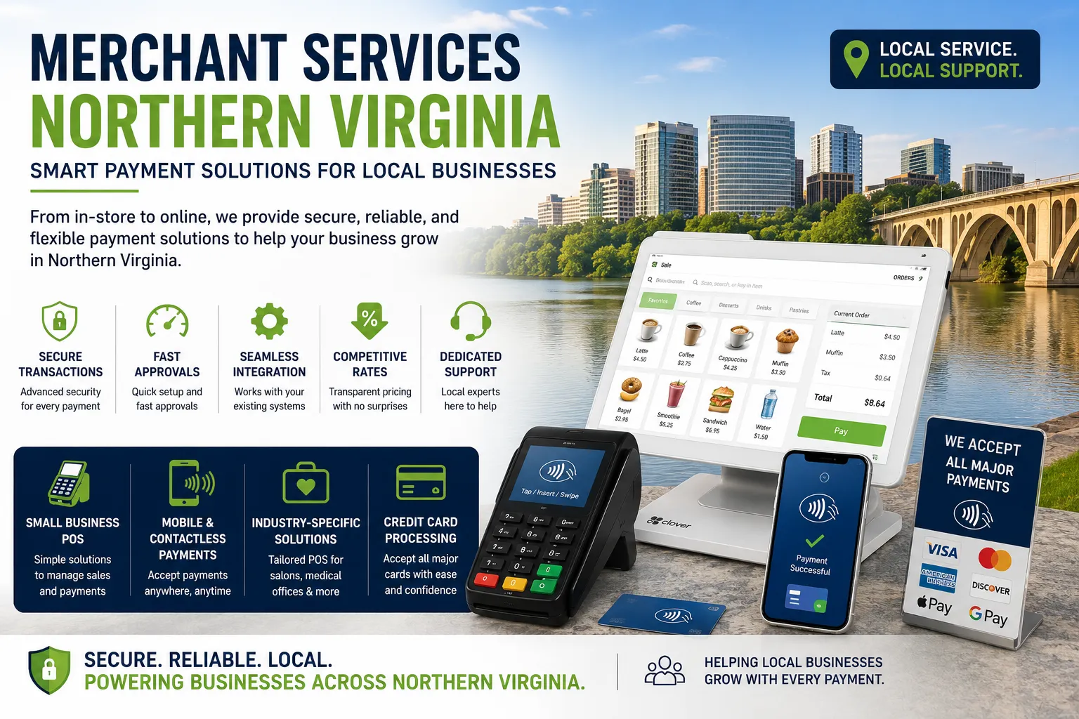 Northern Virginia merchant services with secure payment processing, e-commerce solutions, and enterprise payment systems
