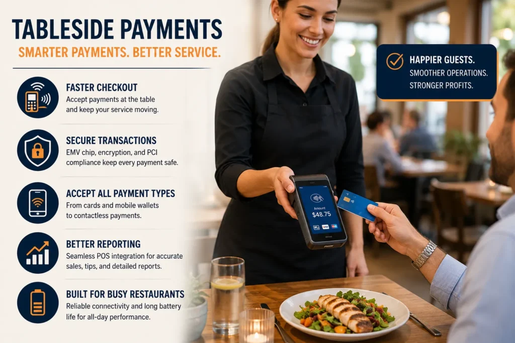 Tableside payments help restaurants improve checkout and payment service